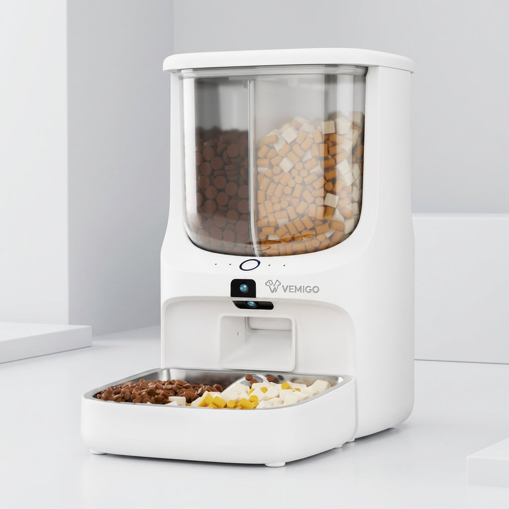 VEMIGO Smart Dual-Silo Automatic Pet Feeder with 1080P HD Camera & App Control