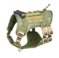 VEMIGO Heavy-Duty Tactical Military Dog Vest Harness with Metal Buckles - No Pull