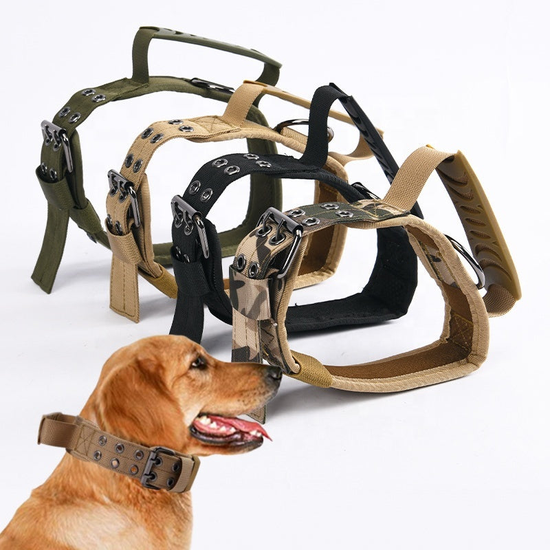 VEMIGO Tactical XL Dog Collar - Heavy Duty Reflective with Control Handle