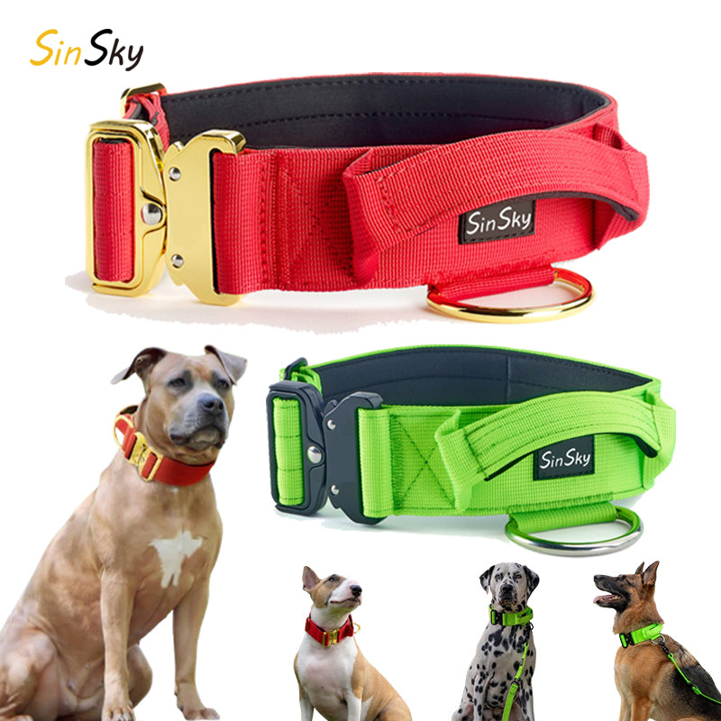 VEMIGO Tactical XL Dog Collar - Heavy Duty Reflective with Control Handle