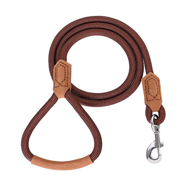 VEMIGO Strong Climbing Rope Dog Leash with Genuine Leather Handle