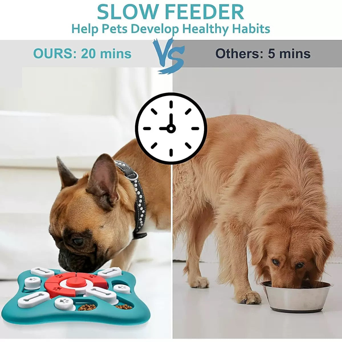 Interactive Treat Puzzle Feeder for Dogs & Cats
